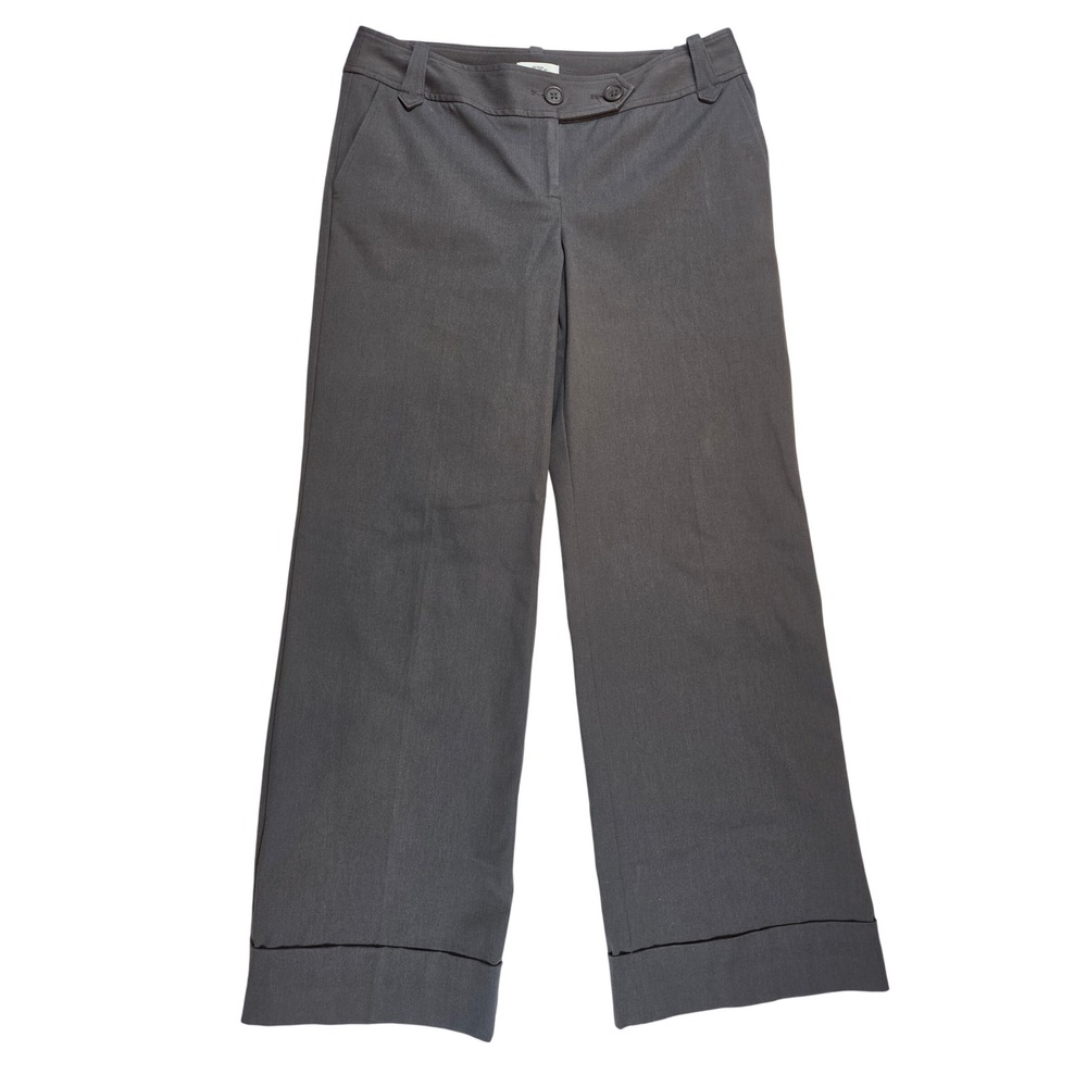 Ann Taylor LOFT Gray Grey Business Dress Slacks Pants Women 10 Straight Wide Leg